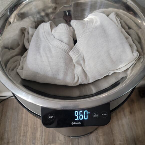 Democracy Top Women’s XL Crew Neck Long Sleeve Ribbed Pocket Ivory Soft Knit - Picture 9 of 9